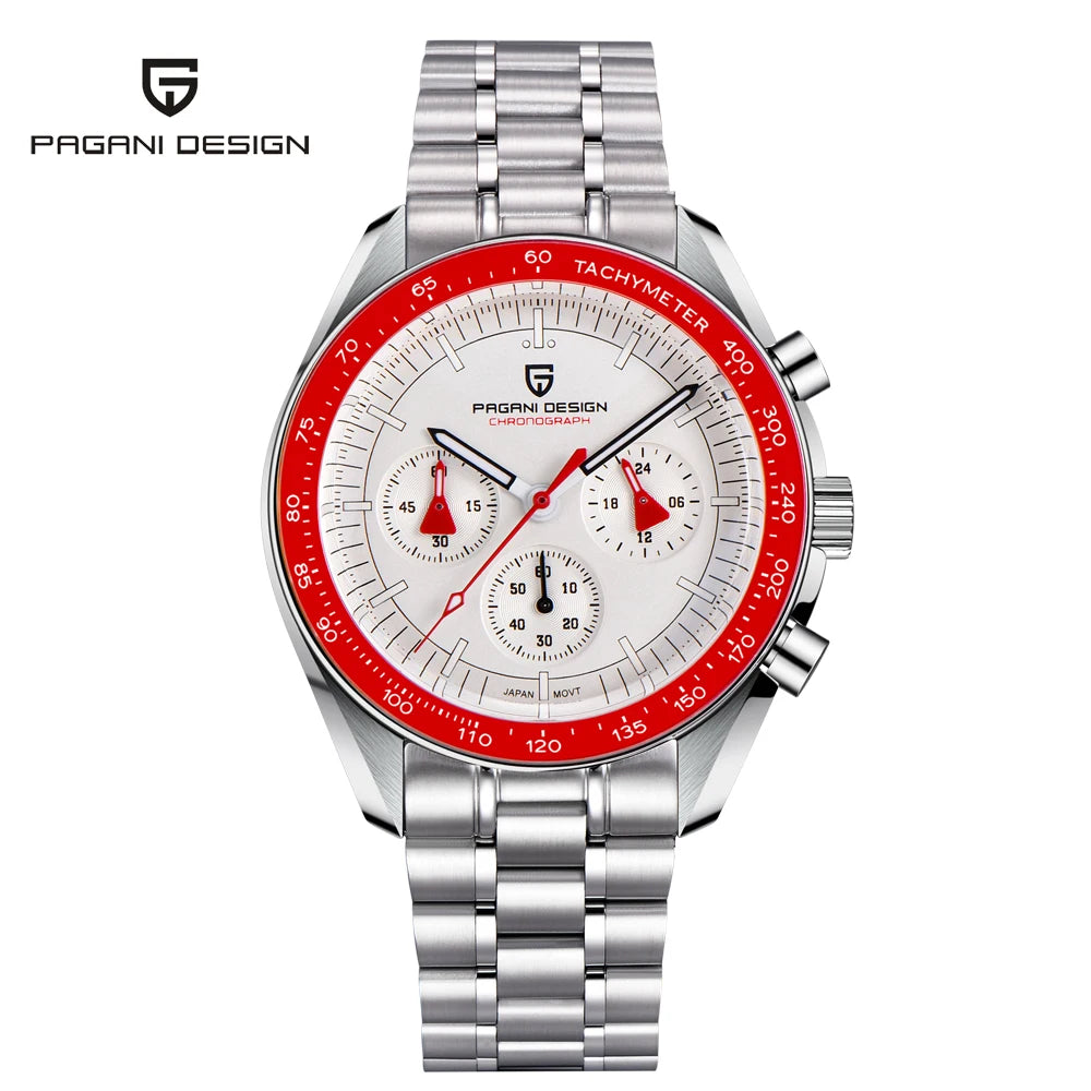 PAGANI DESIGN New Men’s Watch Chronometer Sapphire Mirror Red Quartz Watch For Men Waterproof Luminous Relogio Masculino 2025