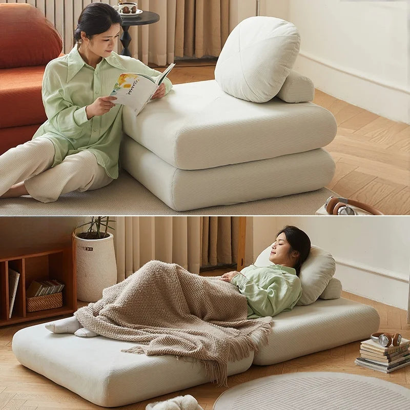 Lazy Sofa Single Person Detachable And Washable Sofa Home Furniture Living Room Sofa Bed Dual-useTatami Tofu Sofa New