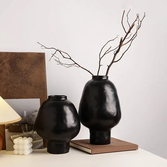 Hammer Pattern Ceramic Vase Creative Porcelain Flower Pots Desk Decoration Flower Arrangement Floral Vases Room Aesthetic Decor