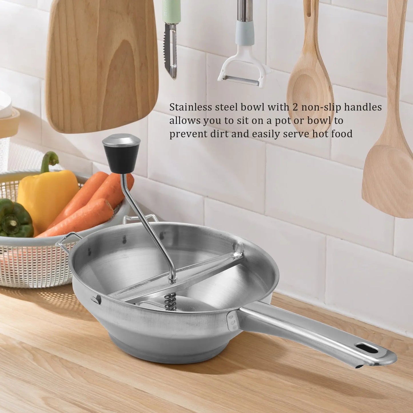 Stainless Steel Rotary Food Mill Great for Making Puree or Soups of Vegetables Tomatoes Creative Home Kitchen Tools
