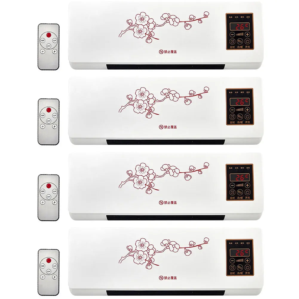 Mini Space Heater 1800W Wall Mounted Air Cooler Remote Control Touch Screen 16-40 Degrees Adjustable Cooling Heating Second Gear