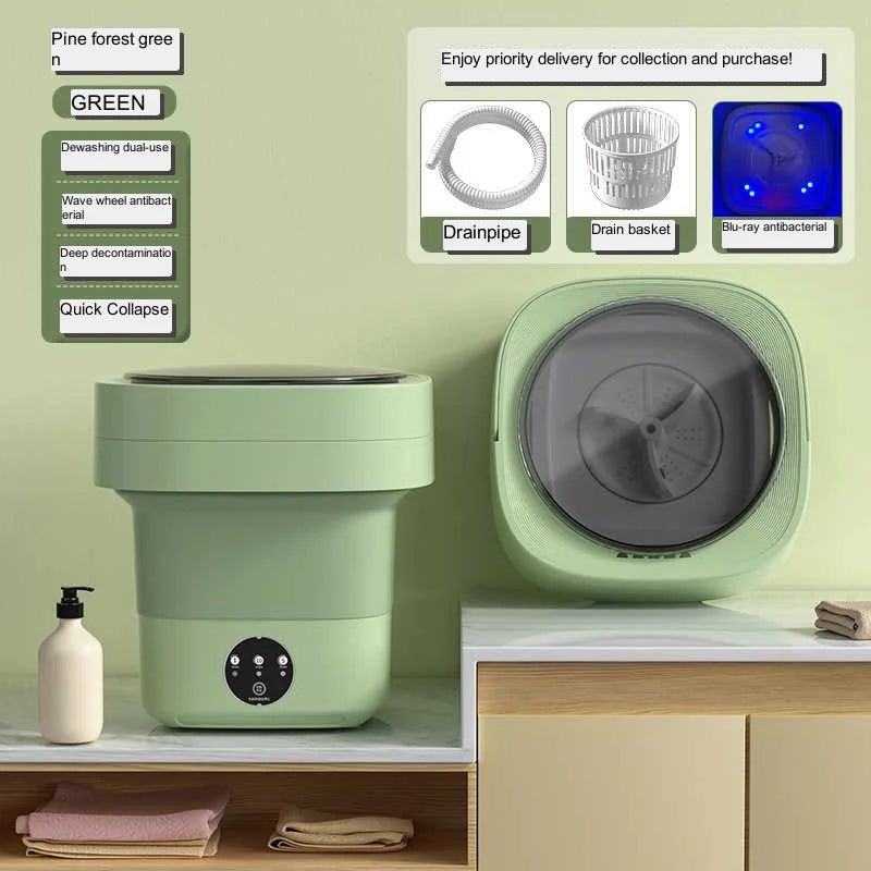 Foldable Mini Washing Machine Portable Mini Socks Underwear Panties Washing Machine Big Capacity 3 Models With Spinning Dry