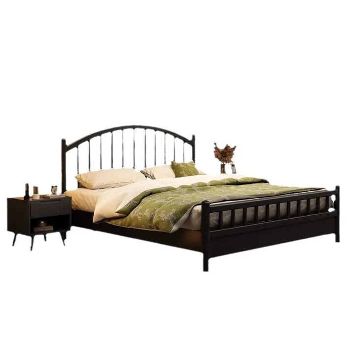 Nordic black retro American modern simple 1.5m storage princess bed solid wood bed 1.35 meters double 1.8 meters