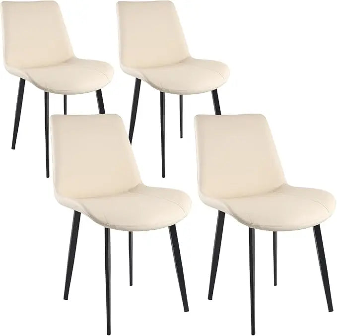 Dining Chairs, Modern PU Leather Dining Room Chair with Sturdy Metal Legs, Upholstered Seat Dinner Chairs Accent Side Chairs