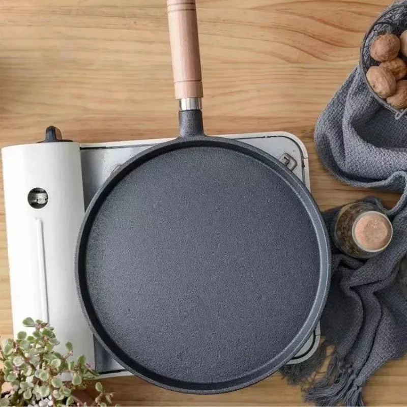 Kitchen Cast Iron Pan Uncoated Non-stick Frying Pan for Egg Pancake Steak Frying Pot Cookware