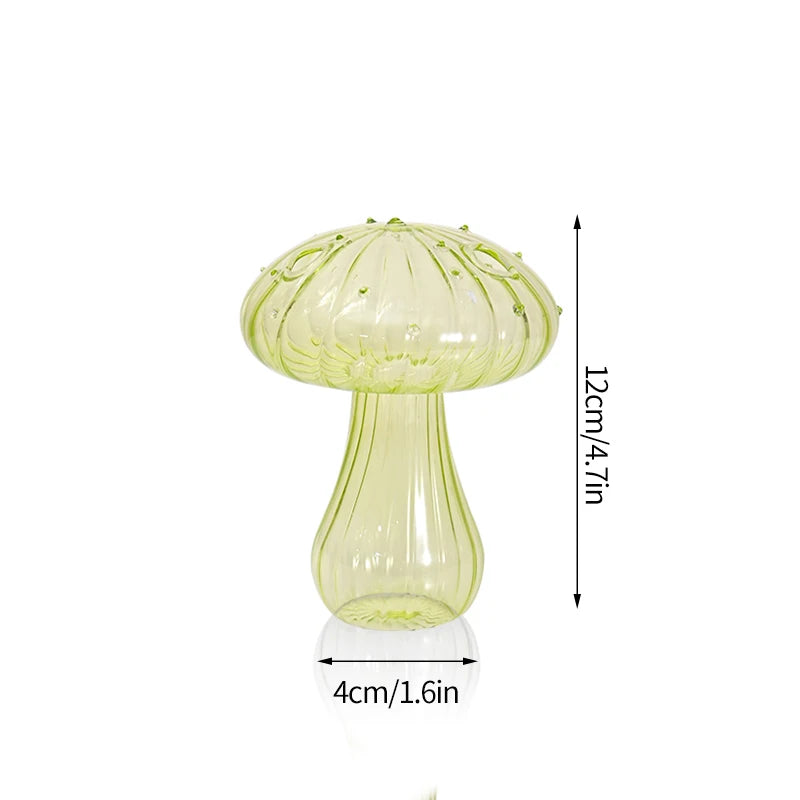 Creative Mushroom Plant Glass Vase Modern Decorative Vases Room Vase Plants Plant Glass Bud Vases Living Room Decoration