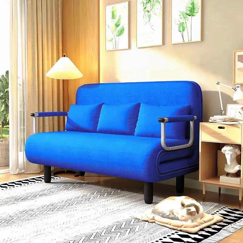 Home Furniture Modern Simple Foldable Sofa Bed New Multi-functional Internet Celebrity Living Room Double Push Retractable Sofa