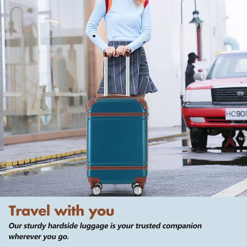Hardshell Luggage Sets with Bags Carry-on Suitcase Double Spinner Wheels with TSA Lock ,Single Luggage 20 IN, Multiple colors