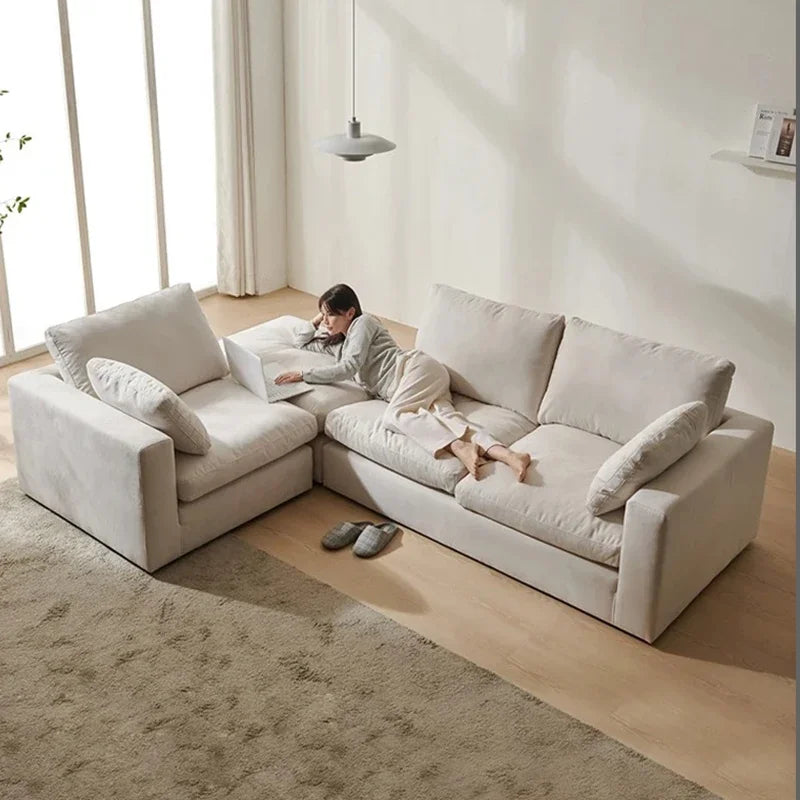 Minimalist European Sofa Backrest Elegant Wooden Luxury Bedroom Sofa Puffs Sectional Recliner Designer Muebles Unique Furniture
