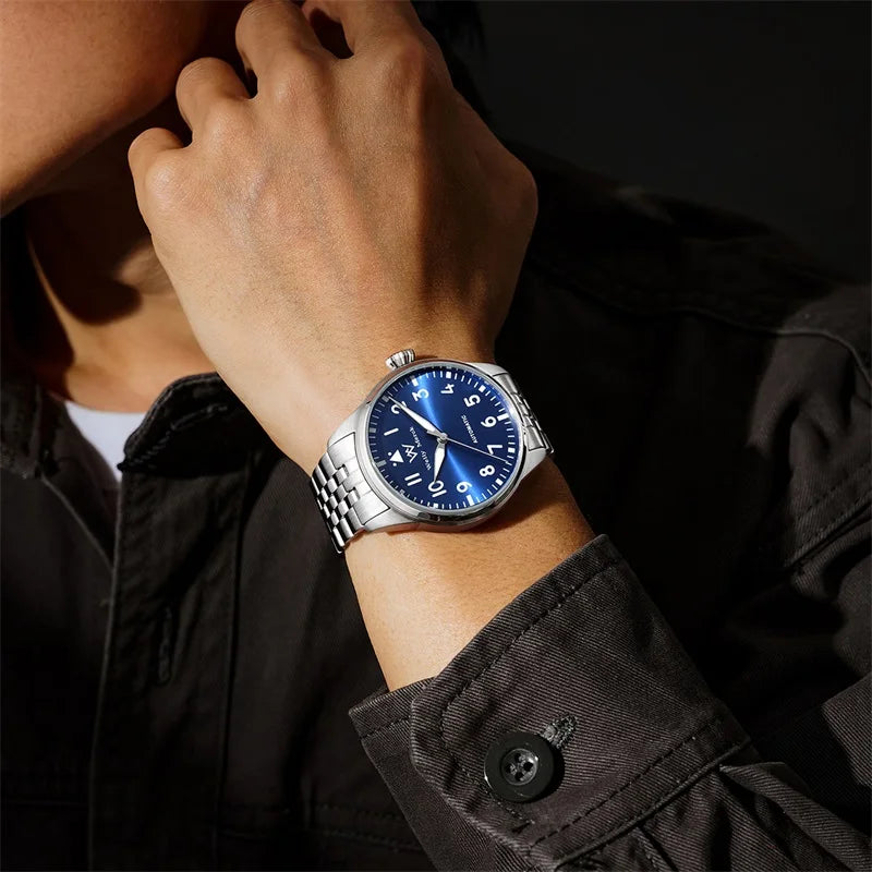 WM Watch Dive Watch Automatic Mechanical Watches 200M Water Resistant Man Men Diving Diver Watch Pilot Series Welly Merck WM165
