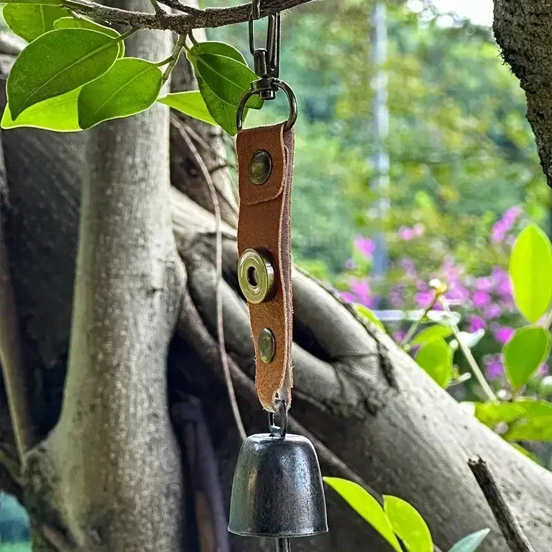 Outdoor Repellent Bear Bell Camping Retro PU Wind Chime Keychain Accessories Hiking Reminder Pet Pendant Bell for Fishing