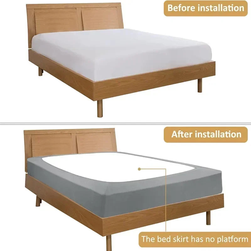 Box Spring Cover Around Bed Box -Mattress Protector Encasement Wrap 4 Sides Elastic Bed Box Set  for Twin/Full/Queen/King Bed 삿갓