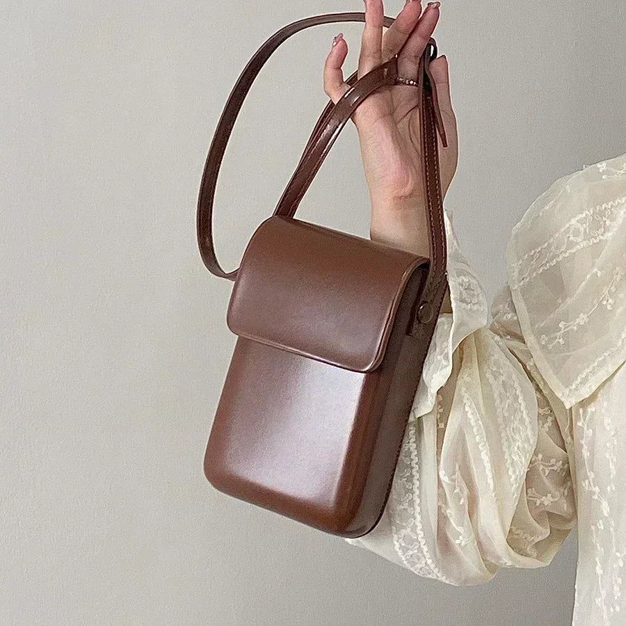 New Women Handbags Fashion Pu Leather Shoulder Bags Female Luxury Large Capacity Crossbody Bags Small Solid Flap Phone Purse