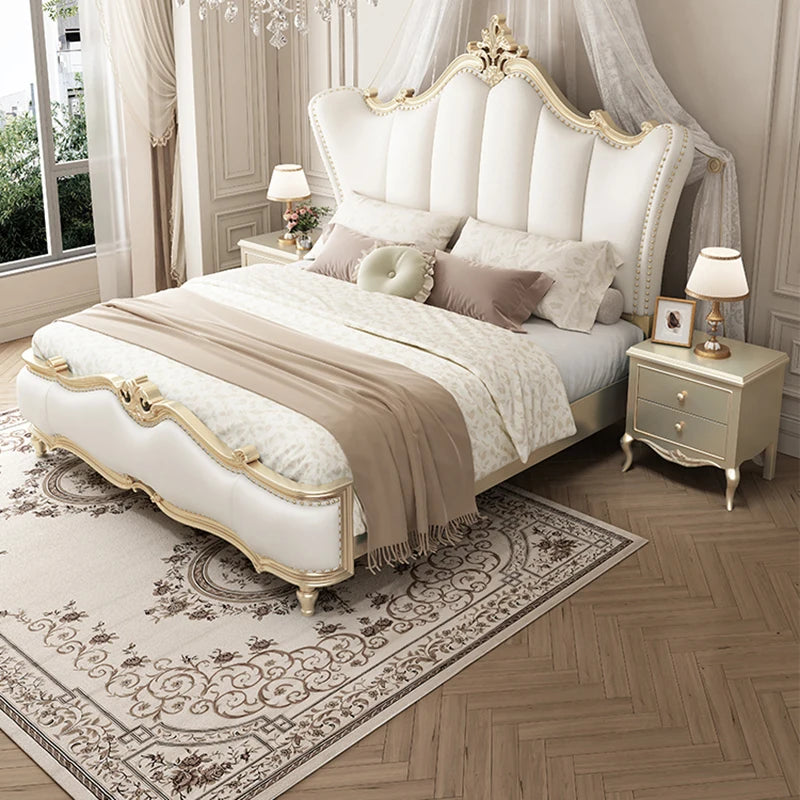 White Cream Bed Cloud Fashion Interior European Safe Sleeping Sun Floor Double Bed Ergonomic Camas De Casal Postmodern Furniture