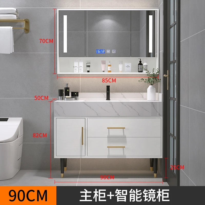 Bathroom Cabinet Washbasin Bathroom Combination Simple Household Toilet Furniture Solidbathroom Modern Vanity With Sink 24