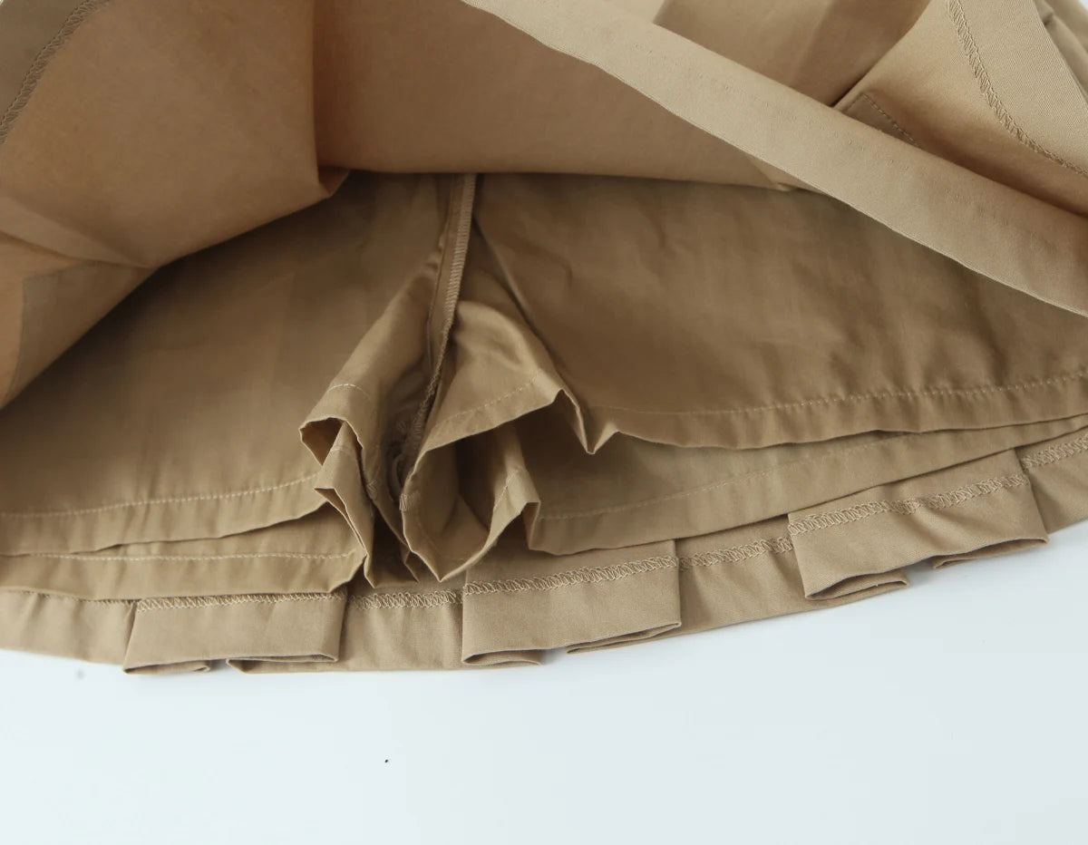 Women's clothing 2025 summer new product fashionable and versatile work style wide pleated decoration high waist skirt pants