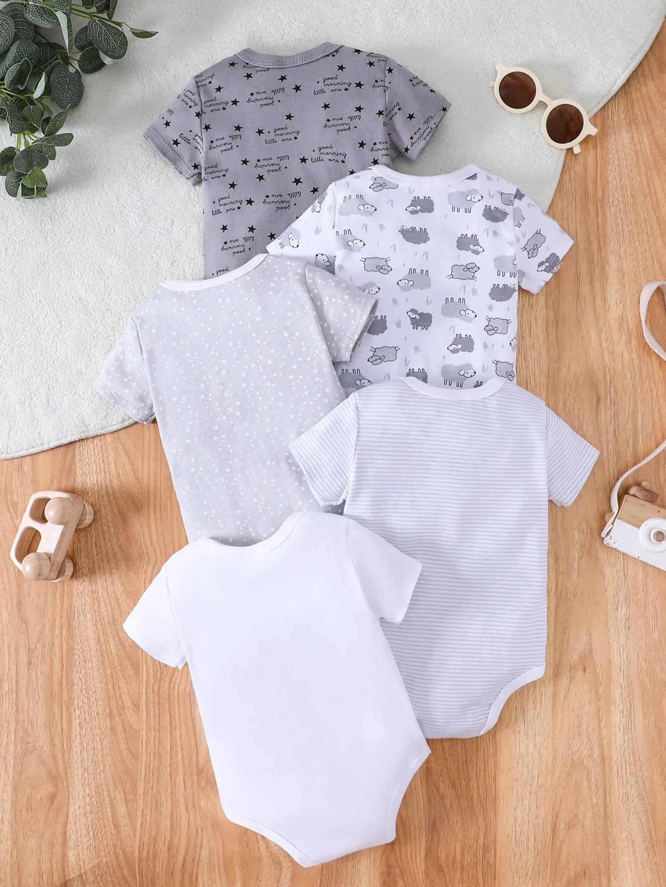Baby boy clothes 5PCS Baby boy onesies summer cotton baby rompers Short-sleeved jumpsuit Suitable for 0-12 months
