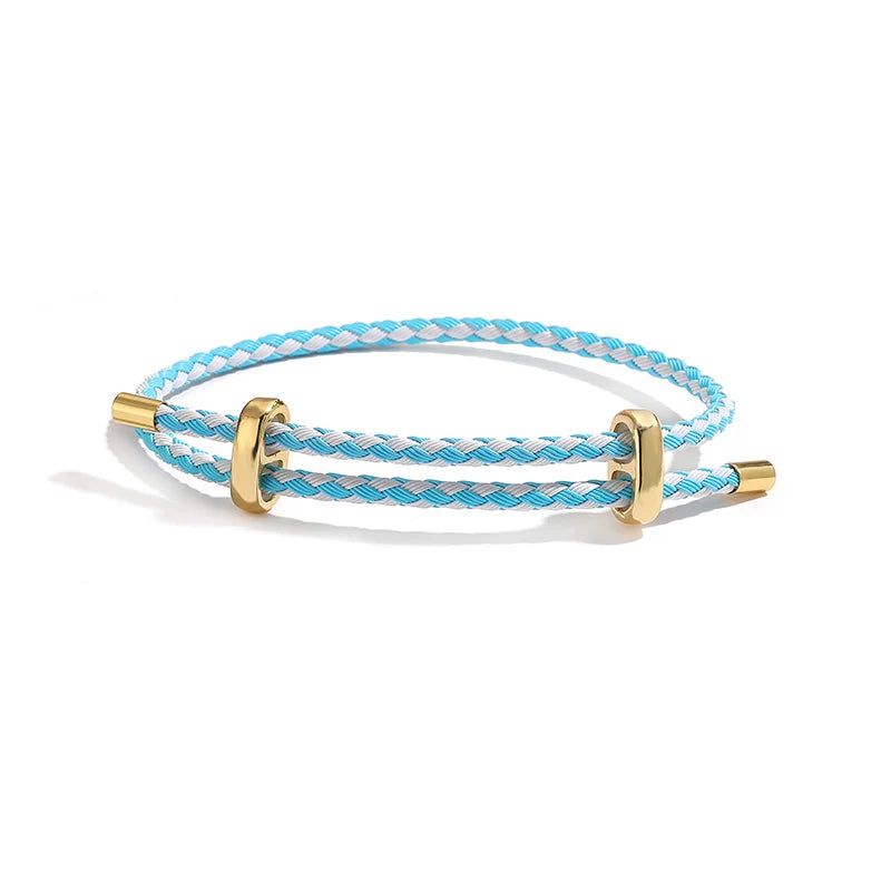 HECHENG,Colourful Steel Wire Adjustable Retractable Bracelet Handmade Braided Rope Couple Bracelet Men Women Jewellery String
