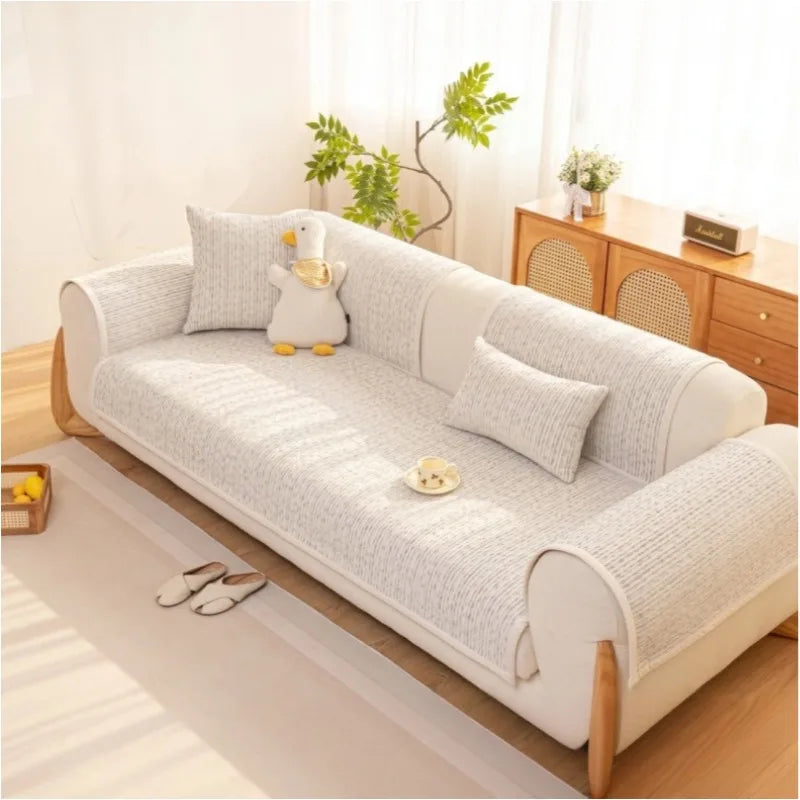 Chenille Sofa Covers for Living Room  Season Universal Sofa Cushion Modern Simple Non-Slip Sofa Mat for Living Home Decor
