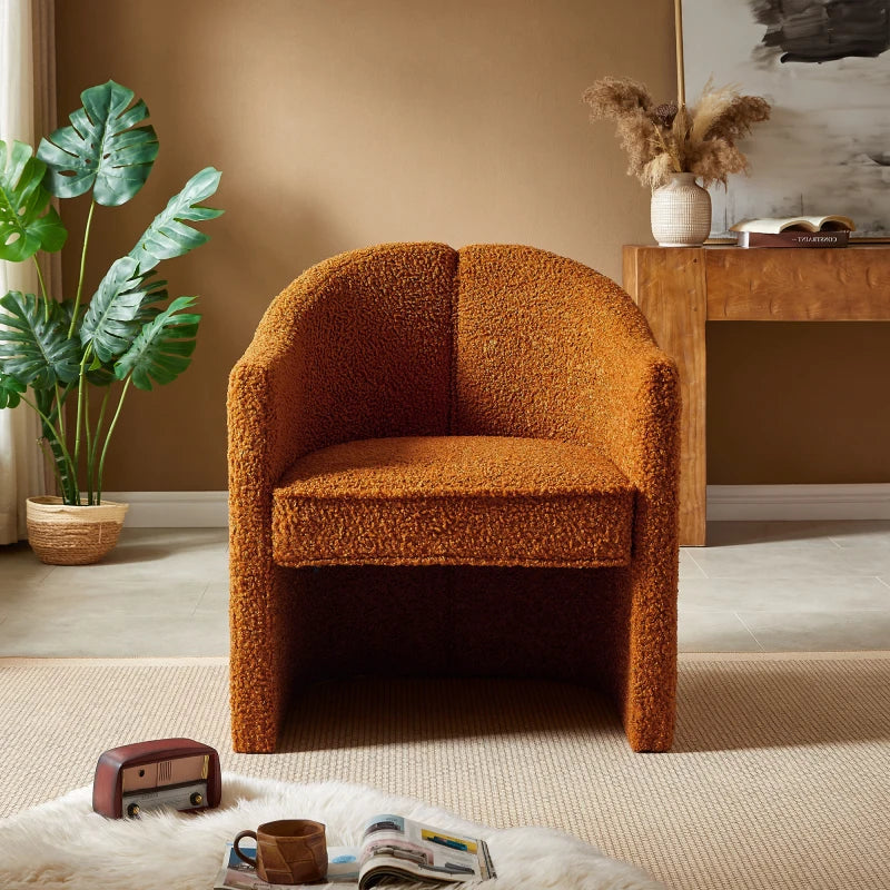 Stylish Curved Design, Comforting Embrace, Versatile Aesthetic, Dual Purpose Decorative Accent Chair, for Living room