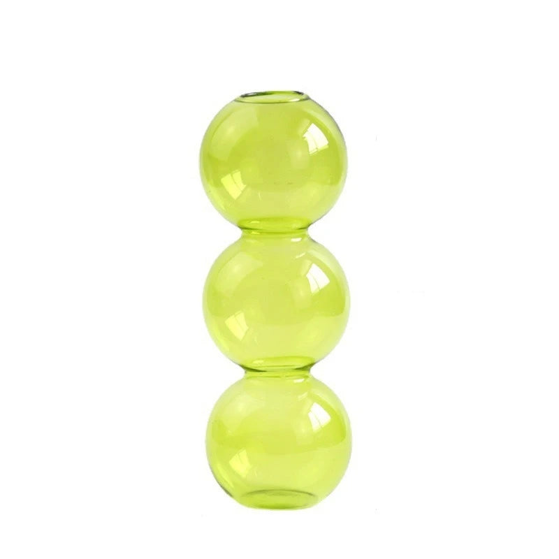 Nordic Glass Bubble Vase - Clear Hydroponic Planter for Home Desk Decor, Cute Simple Gift Idea & Flower Arrangement Decoration