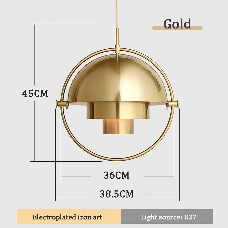 Modern Dining Table Chandeliers LED Polished Wrought Iron Adjustable Shape Hanging Lamps Living Room Bedroom Bedside Chandelier