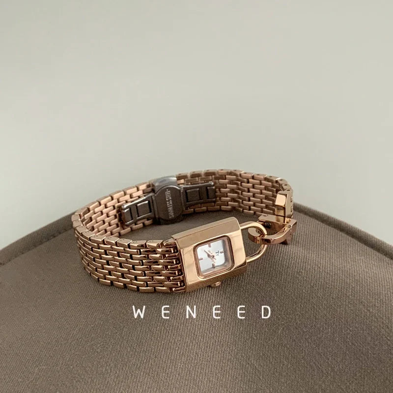 Ladies Vintage Watches Unique Niche Lock Designshigh-end Steel Strip Women's Watches New Forlover Relojes Para Damas