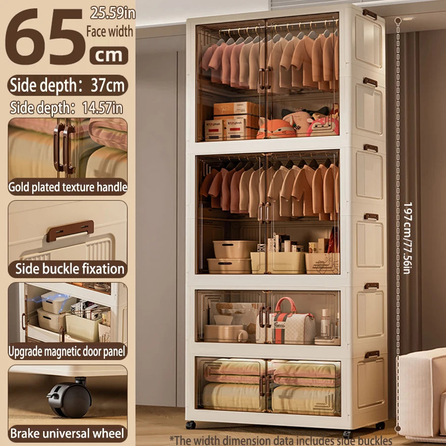 Multi-specification Large Capacity Wardrobe Foldable Easy Install Clothes Storage Cabinet  Organizer for Home