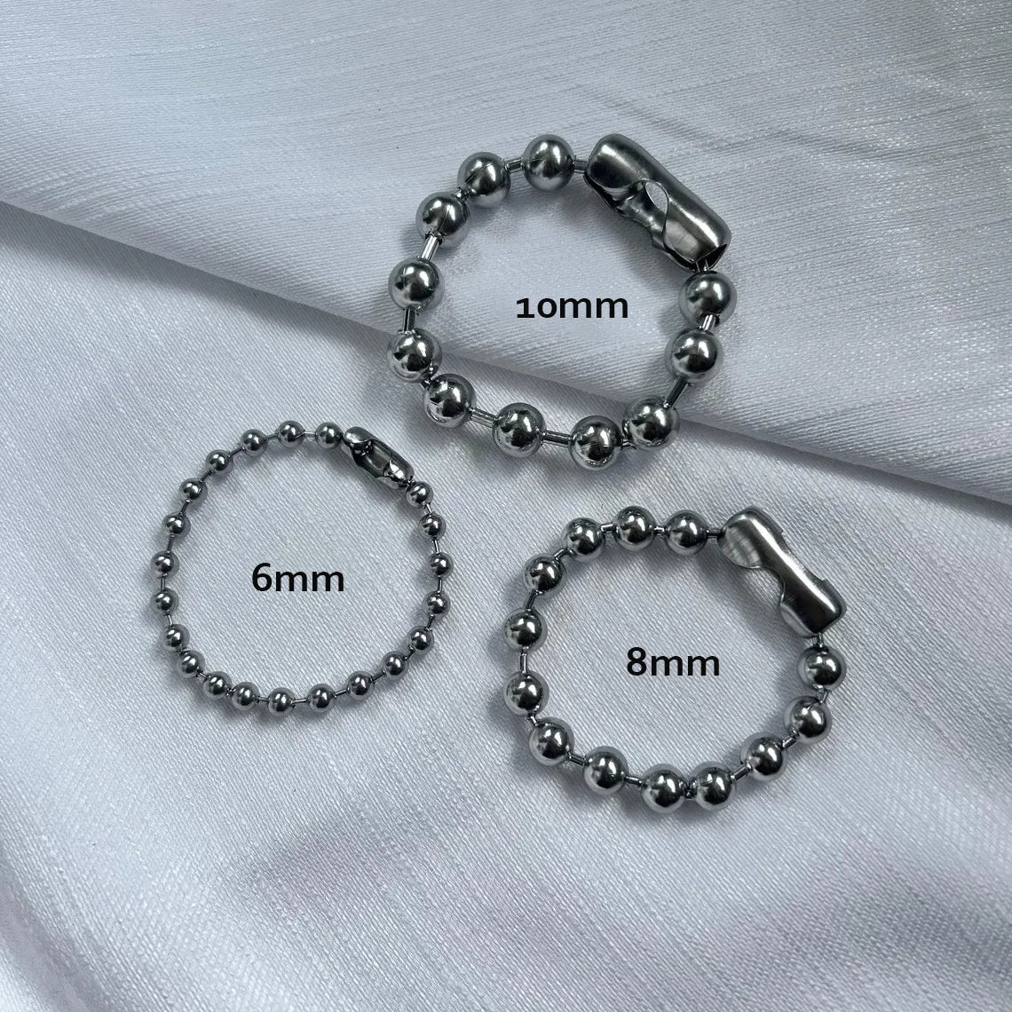 6mm 8mm 10mm Stainless Steel Bracelet For Men Women Beads Bracelet Grunge Chunky Ball Chain Bracelet Y2K Punk Style Jewelry