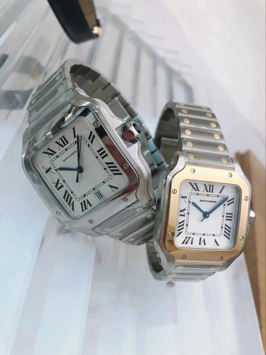 42mm Santos Collection Men's Noble Fashion Exquisite Watch Couple Type Stainless Steel Automatic Watch