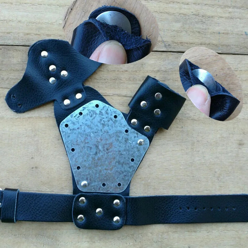 Hunting  Fishing Fish Shooting Protection Kit Glove Wrist Strap Mini Reel Slingshot Not Included