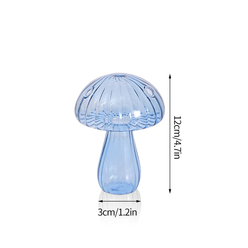 Creative Mushroom Plant Glass Vase Modern Decorative Vases Room Vase Plants Plant Glass Bud Vases Living Room Decoration