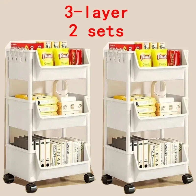 1/2 Set Trolley Bookshelf Kitchen Storage Rack Kitchen Corner Narrow Slit Storage Cabinet Bathroom Living Room Home Organizer