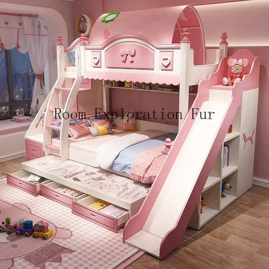 Child Hut Bed Wooden Mother Kids Girl Children's Comforters Baby Things Family Bassinets Low Loft Pink Newborn Playpens Bunk Boy