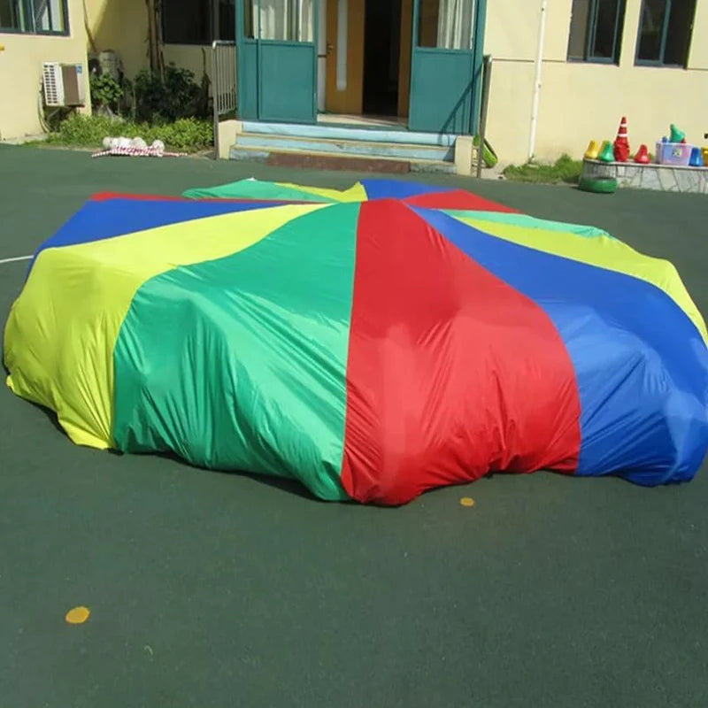 2-4M Kids Play Parachute Rainbow Outdoor Children Games Fun Playground Kindergarten School Group Exercise Cooperative Activities