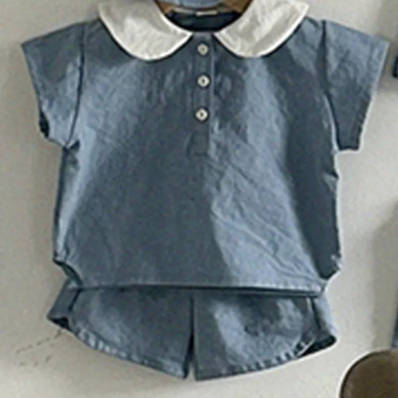 Newborn Baby Boy Cotton Clothes Set Shirt+Shorts 2PCS Infant Toddler Child Fashion Soild Pajamas Suit Outwear Baby Clothes 0-5Y