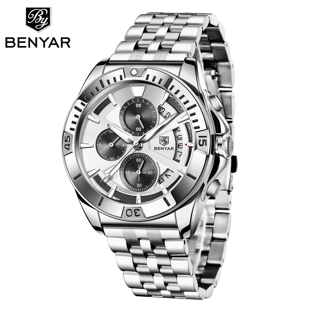 2025 New Mens Watches Top Luxury Quartz Wristwatches Men Chronograph Speed Sports Watch For Man Waterproof Stainless Steel Clock