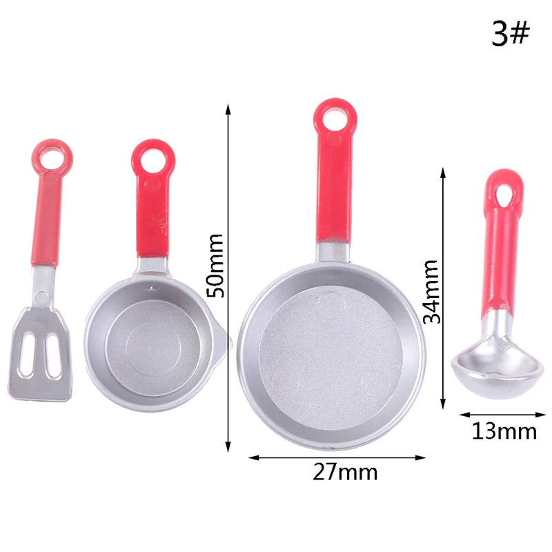 Mini Pot Boiler Pan With Lid Kettle Doll House Accessories Dollhouse Miniature Kitchen Utensil Cooking Ware Play Kitchen Toy