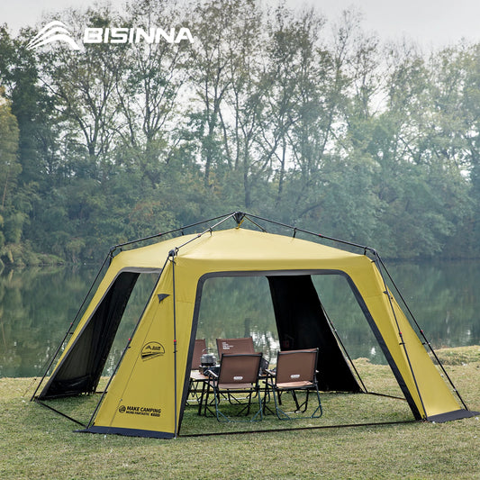 BISINNA 6-8 Persons One-touch Dome Tent Vinyl Coated Canopy Waterpoof Sunshade Shelter for Family Camping Travel Outdoors