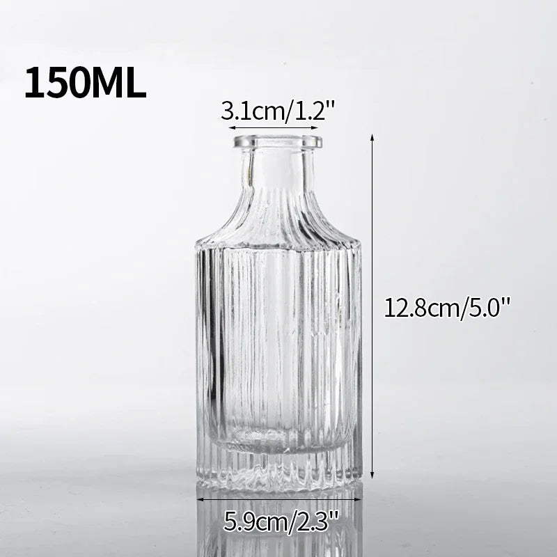 Clear Glass Vase Modern Decorative Small Flowers Vases Minimalist Floral Vases Aesthetic Home Decor Wedding Table Centerpieces