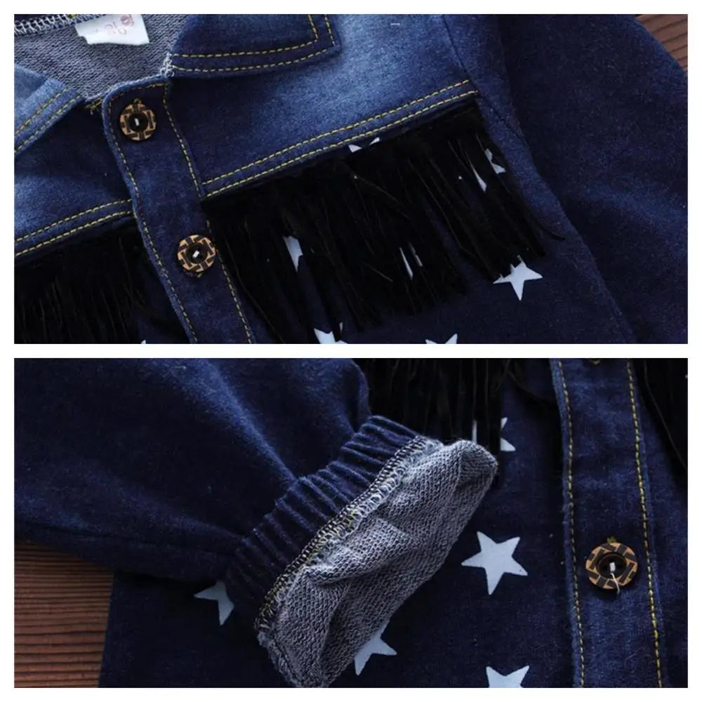 2025 Baby Boy Clothes Children's New Spring Denim Set Fashion Trend Clothes Casual Suit Jacket + Top + Pants 3 Piece Set