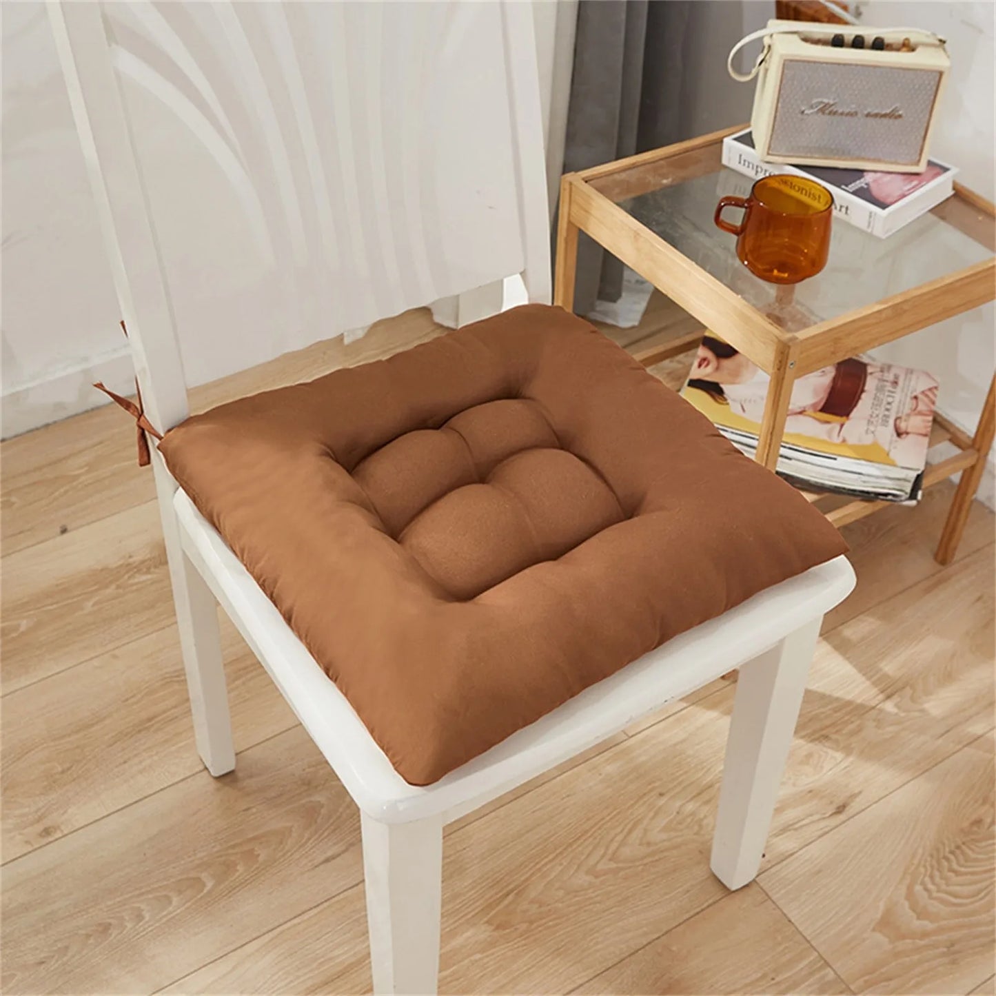 Square Chair Soft Pad Chair Cushion Large Floor Pillow Seating Home Office Indoor Outdoor Sofa Buttocks Cushion With Strap