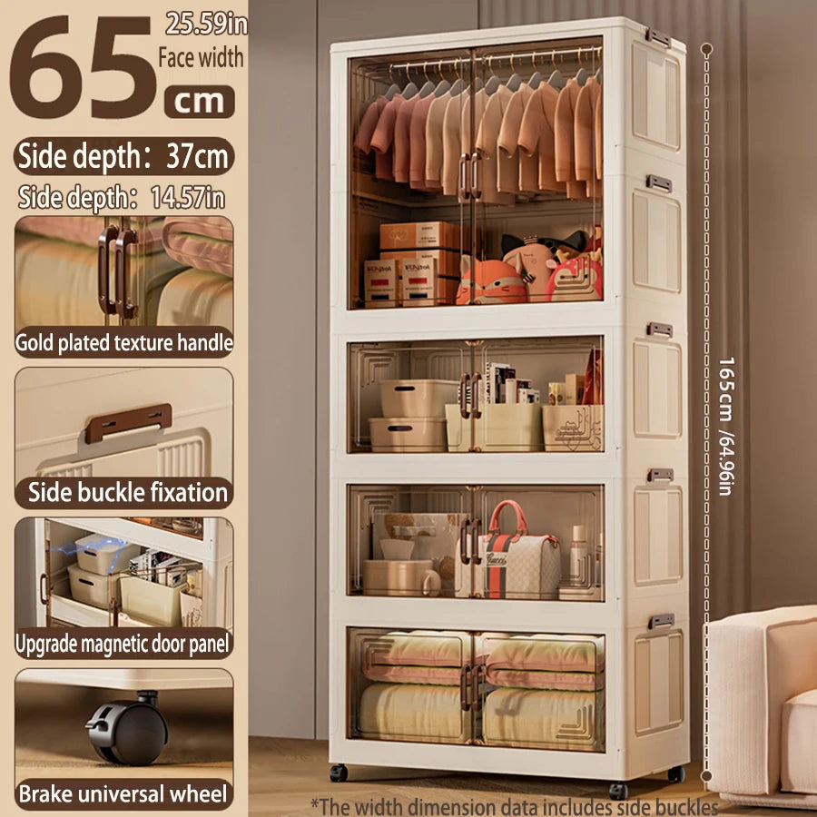 Multi-specification Large Capacity Wardrobe Foldable Easy Install Clothes Storage Cabinet  Organizer for Home