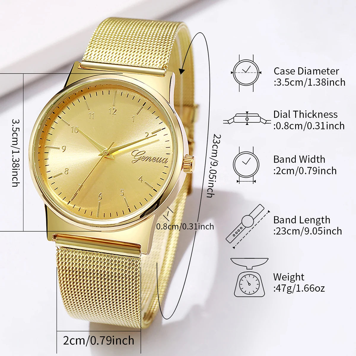 Fashion Women Watches Simple Arabic Dial Quartz Watch Luxury Mesh Band Ladies Wristwatches Reloj Mujer Girls Clock Gift