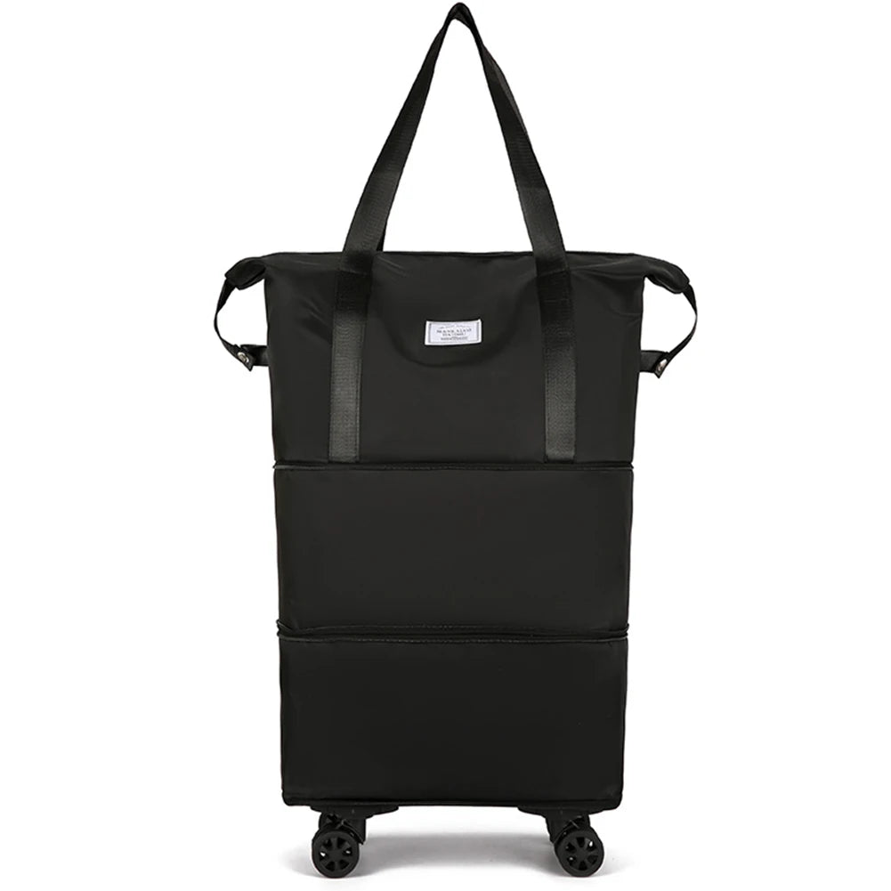 Expandable Duffle Pack Large Capacity Luggage Rolling Bags Oxford Cloth Dry-Wet Separation Unisex Business Trip Bag
