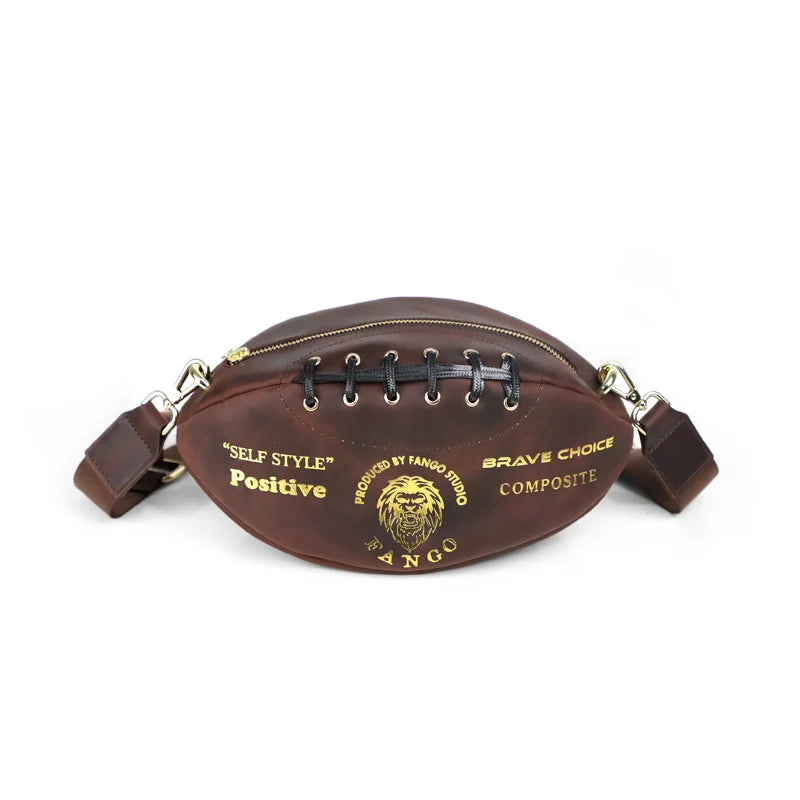 Retro Genuine Leather Men's Rugby Bag Handmade Leather Chest Bag Crossbody Shoulder Bag Outdoor Travel Chest Pack For Male
