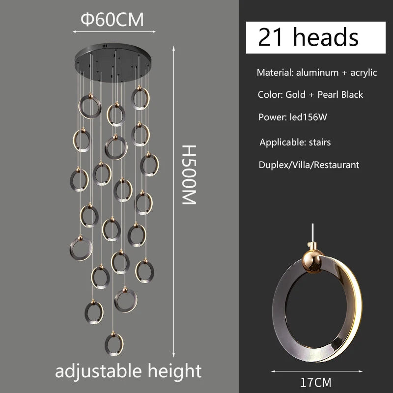 Modern luxury chandelier.  Creative design.  Suitable for villas, duplexes, hotels, restaurants.  Home lighting