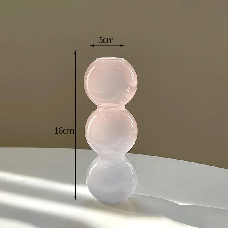 Nordic Glass Bubble Vases Hydroponic Flower Vase Creative Spherical Flower Vases Stained Bubble Glass Vase Home Office Decor