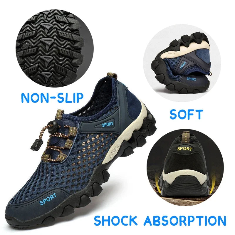 Men Trekking Hiking Shoes Aqua Shoes Breathable Mesh Water Sneakers Outdoor casual Climbing Shoe Elastic Soft Sport Footwear