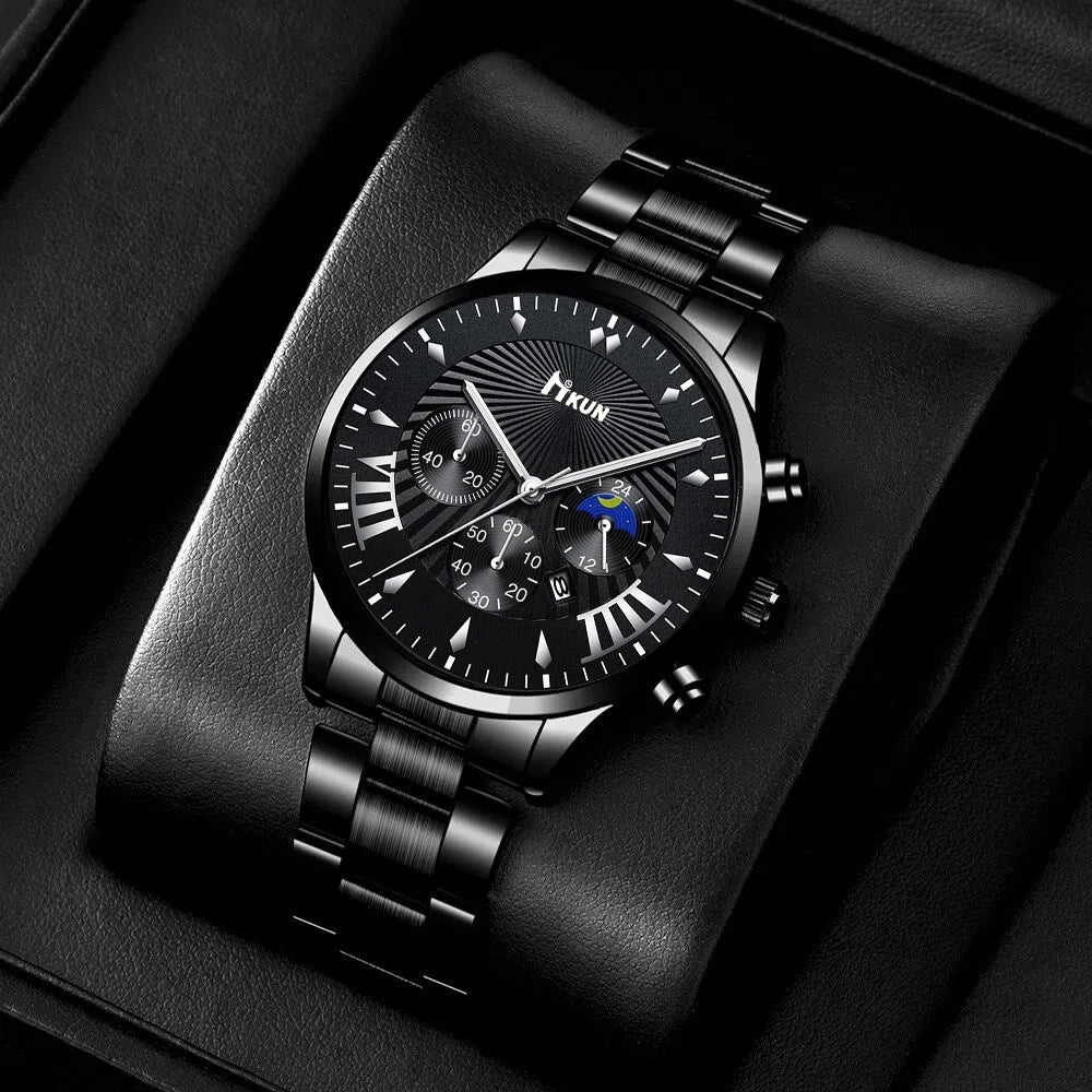 Men's 3-piece watch set, unique personality, fashionable and retro, suitable for daily wear